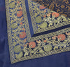 Dark Blue Diwan Set– Banarasi Silk Zari Brocade Indian Cushions & Bolster Cover