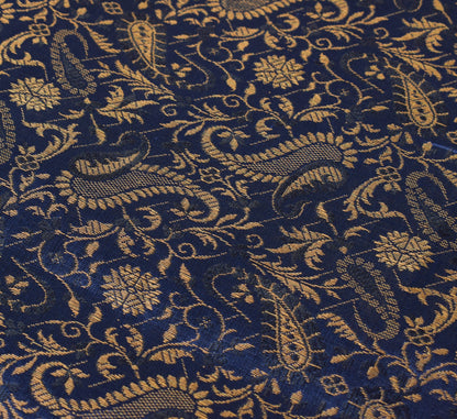Dark Blue Diwan Set– Banarasi Silk Zari Brocade Indian Cushions & Bolster Cover