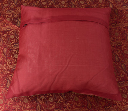 Maroon 5P Diwan Set– Banarasi Silk Zari Brocade Indian Cushions & Bolster Cover
