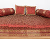 Maroon 5P Diwan Set– Banarasi Silk Zari Brocade Indian Cushions & Bolster Cover