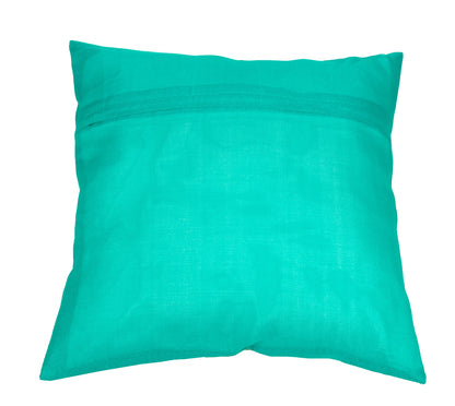 Teal Green Banarasi Diwan Set– Silk Zari Brocade Indian Cushions & Bolster Cover