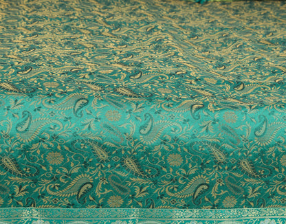 Teal Green Banarasi Diwan Set– Silk Zari Brocade Indian Cushions & Bolster Cover