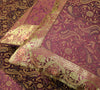 Wine Grace Diwan Set– Banarasi Silk Zari Brocade Indian Cushions & Bolster Cover