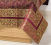 Wine Grace Diwan Set– Banarasi Silk Zari Brocade Indian Cushions & Bolster Cover