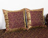 Wine Grace Diwan Set– Banarasi Silk Zari Brocade Indian Cushions & Bolster Cover