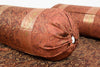 Brown Grace Diwan Set Banarasi Silk Zari Brocade Indian Cushions & Bolster Cover