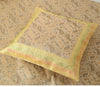 Beige Banarasi Diwan Set Silk Zari Brocade Indian Gift Cushion & Bolster Cover