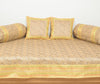 Beige Banarasi Diwan Set Silk Zari Brocade Indian Gift Cushion & Bolster Cover