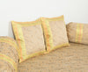 Beige Banarasi Diwan Set Silk Zari Brocade Indian Gift Cushion & Bolster Cover