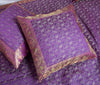 Banarasi Purple Diwan Set Cushion & Bolster Cover Silk & Woven Zari Brocade