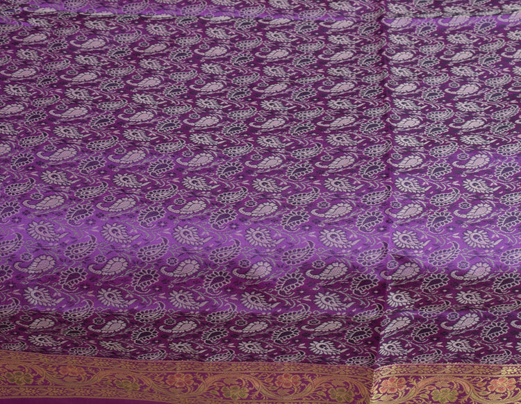 Banarasi Purple Diwan Set Cushion & Bolster Cover Silk & Woven Zari Brocade