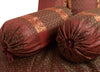 Maroon Banarasi Diwan Set Cushion & Bolster Cover Silk & Woven Zari Brocade