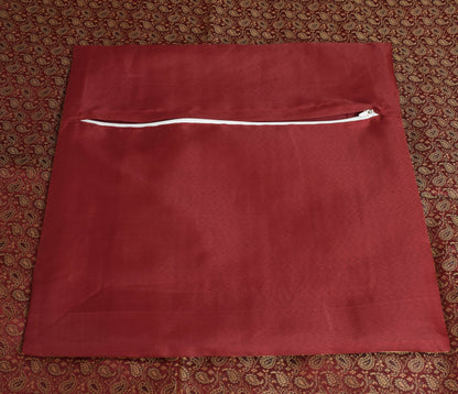 Maroon Banarasi Diwan Set Cushion & Bolster Cover Silk & Woven Zari Brocade