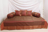 Maroon Banarasi Diwan Set Cushion & Bolster Cover Silk & Woven Zari Brocade