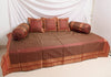 Maroon Banarasi Diwan Set Cushion & Bolster Cover Silk & Woven Zari Brocade