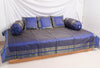 Banarasi Blue Diwan Set Cushion & Bolster Cover Silk & Woven Zari Brocade