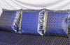 Banarasi Blue Diwan Set Cushion & Bolster Cover Silk & Woven Zari Brocade