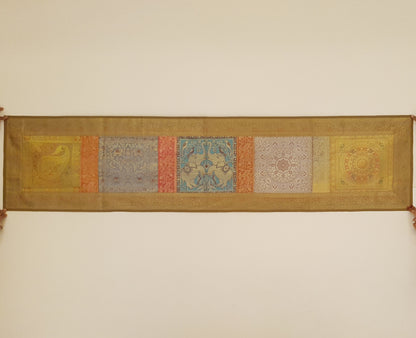 Dining Table Runner Wall Tapestry Woven Zari Brocade Banarasi Cover Multi-Color