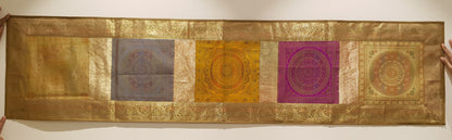 Dining Table Runner Wall Tapestry Woven Zari Brocade Banarasi Cover Multi-Color