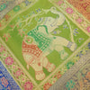 Dining Table Runner Elephnat Woven Zari Brocade Decor Banarasi Cover Multi Color