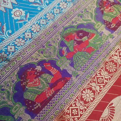 Dining Table Runner Mandala Woven Zari Brocade Banarasi Decor Cover Multi color
