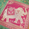 Dining Table Runner Zari Brocade Elephant Woven Banarasi Cover Multi Color