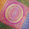 Dining Table Runner Floral Zari Brocade Banarasi Cover Mandala Woven Multi Color