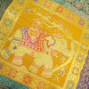 Dining Table Runner Woven Elephant Zari Brocade Banarasi Cover Decor Multi Color