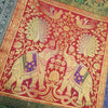 Dining Table Runner Zari Brocade Elephant Woven Banarasi Cover Decor Multi Color