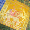 Dining Table Runner Zari Brocade Elephant Woven Banarasi Cover Decor Multi Color