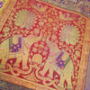 Dining Table Runner Zari Brocade Banarasi Elephant & mandala Woven Multi Color