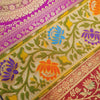 Dining Table Runner Zari Brocade Banarasi Elephant & mandala Woven Multi Color