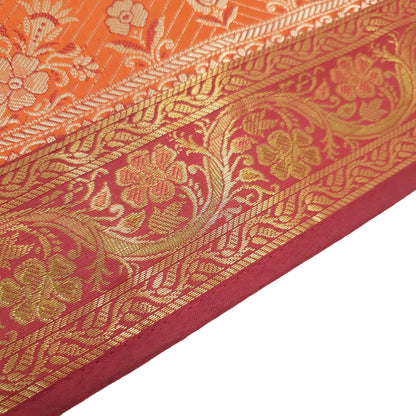 Dining Table Runner Woven Elephant & Mandala Zari Brocade Banarasi Multi Color