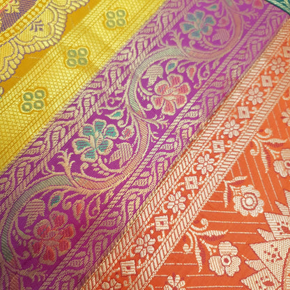 Dining Table Runner Woven Mandala Zari Brocade Banarasi Decor Cover Multi Color