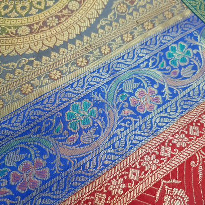 Dining Table Runner Woven Mandala Zari Brocade Banarasi Decor Cover Multi Color