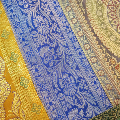 Dining Table Runner Mandala Woven Zari Brocade Banarasi Decor Cover Multi Color