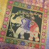 Dining Table Runner Ethnic Handmade Gold Banarasi Brocade Silk Elephant Work