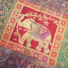 Dining Cover Table Runner Elephant Woven Zari Brocade Banarasi Decor Multi Color