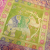 Dining Cover Table Runner Elephant Woven Zari Brocade Banarasi Decor Multi Color