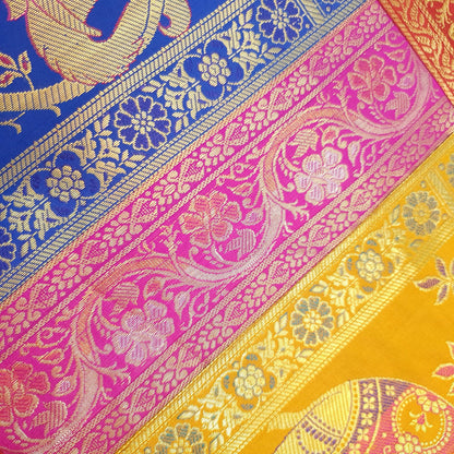 Dining Cloth Table Runner Elephant Woven Zari Brocade Banarasi Cover Multi Color