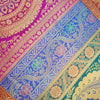 Dining Table Runner Elephant Peacock Woven Zari Brocade Banarasi Handmade Cover