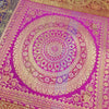 Dining Table Runner Elephant Peacock Woven Zari Brocade Banarasi Handmade Cover