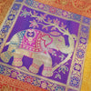 Table Runner Dining Cover Elephant  Woven Zari Brocade Banarasi Multi Color
