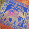 Table Runner Dining Cover Elephant  Woven Zari Brocade Banarasi Multi Color