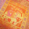 Table Runner Dining Cover Elephant  Woven Zari Brocade Banarasi Multi Color