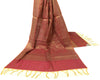 Pink Banarasi Dupatta Indian Art Silk Woven Zari Brocade Long Stole Scarves