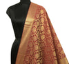 Maroon Banarasi Dupatta Indian Art Silk Woven Zari Brocade Long Stole Scarves
