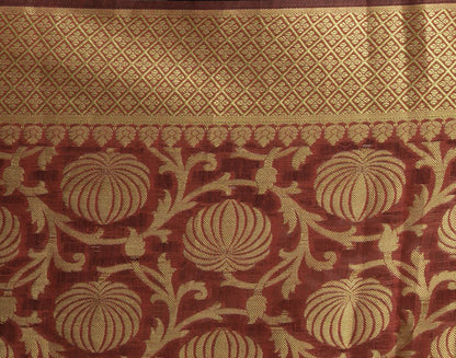 Maroon Banarasi Dupatta Indian Art Silk Woven Zari Brocade Long Stole Scarves
