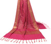 Hot Pink Banarasi Dupatta Indian Art Silk Woven Zari Brocade Long Stole Scarves
