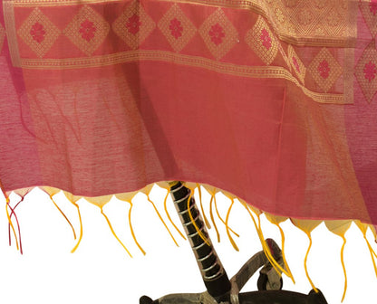 Indian Banarasi Dupatta Indian Art Silk Woven Zari Brocade Long Stole Scarves
